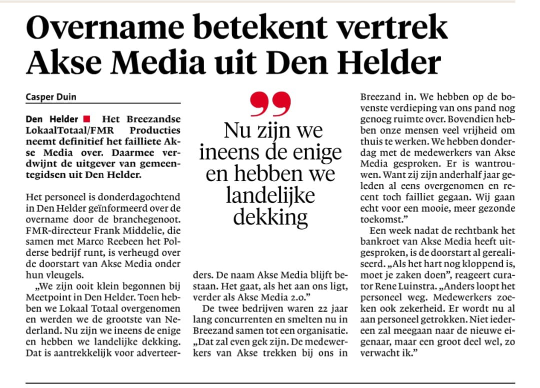 Overname Akse media